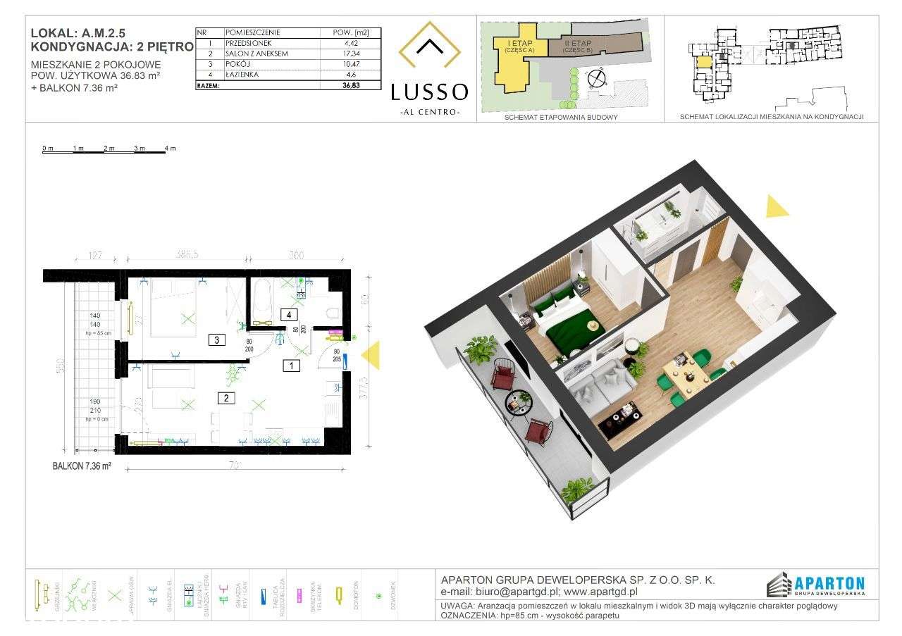 2 pok. w nowej inwestycji! Lusso Al Centro!A.2.5 - Pełny obrazek: 2/8