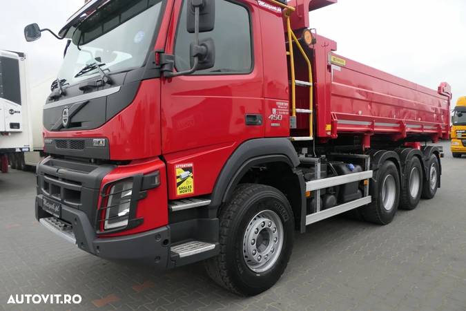 Volvo FMX 450 / 8x4 / 2 PAGINI. CAMION BASCULANTE / TRIDEM / AXIE DE DIRECȚIE LIFTARE / BORDMATIC / HYDROCLAP / 2016 - 21