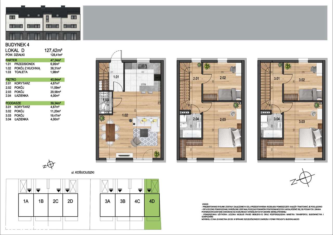 Dom szeregowy trzy kondygnacje w Iwinach - Pełny obrazek: 3/10