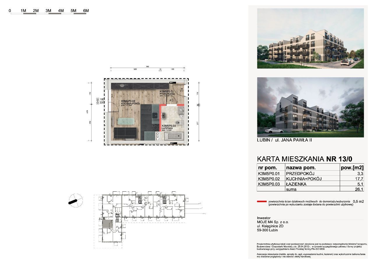 Apartamenty Kochanowskiego M 12/0 45,10m2+garaż K3
