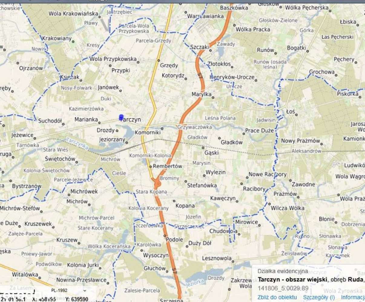 Grunt pod produkcję i usługi na wjeździe do Tarczyna, niecałe 2km odS7-6