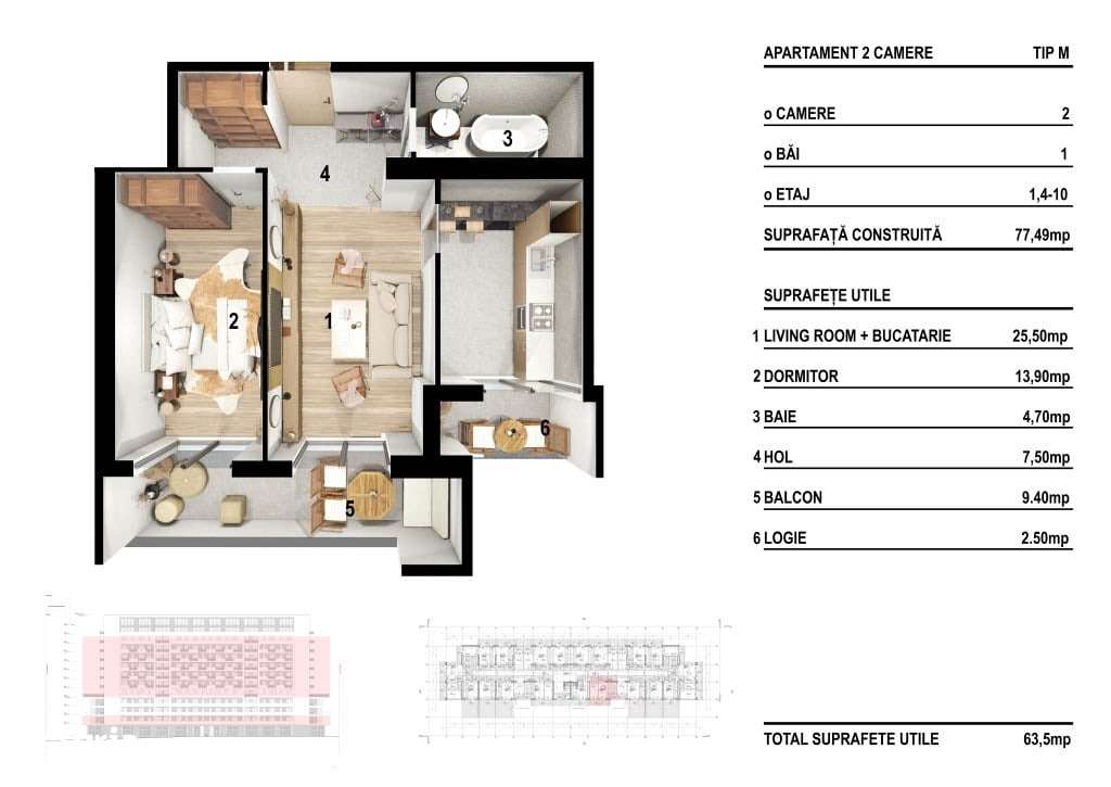 2 Camere/Finisaje Premium/ Incalzire in pardoseala - Imagine principală: 4/8