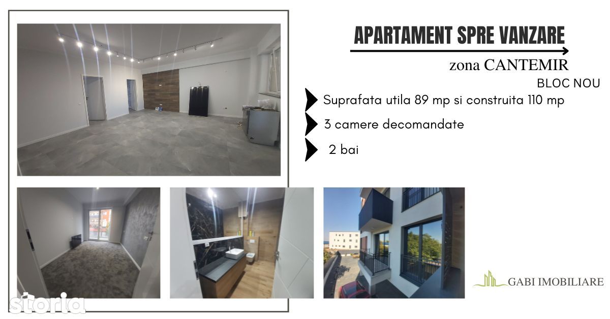 Apartament BLOC NOU 3 camere, finisat si mobilat, Cantemir !