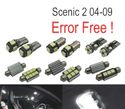 KIT COMPLETO 16 LAMPADAS LED INTERIOR PARA RENAULT SCENIC II 2 MK2 04-09 - 1