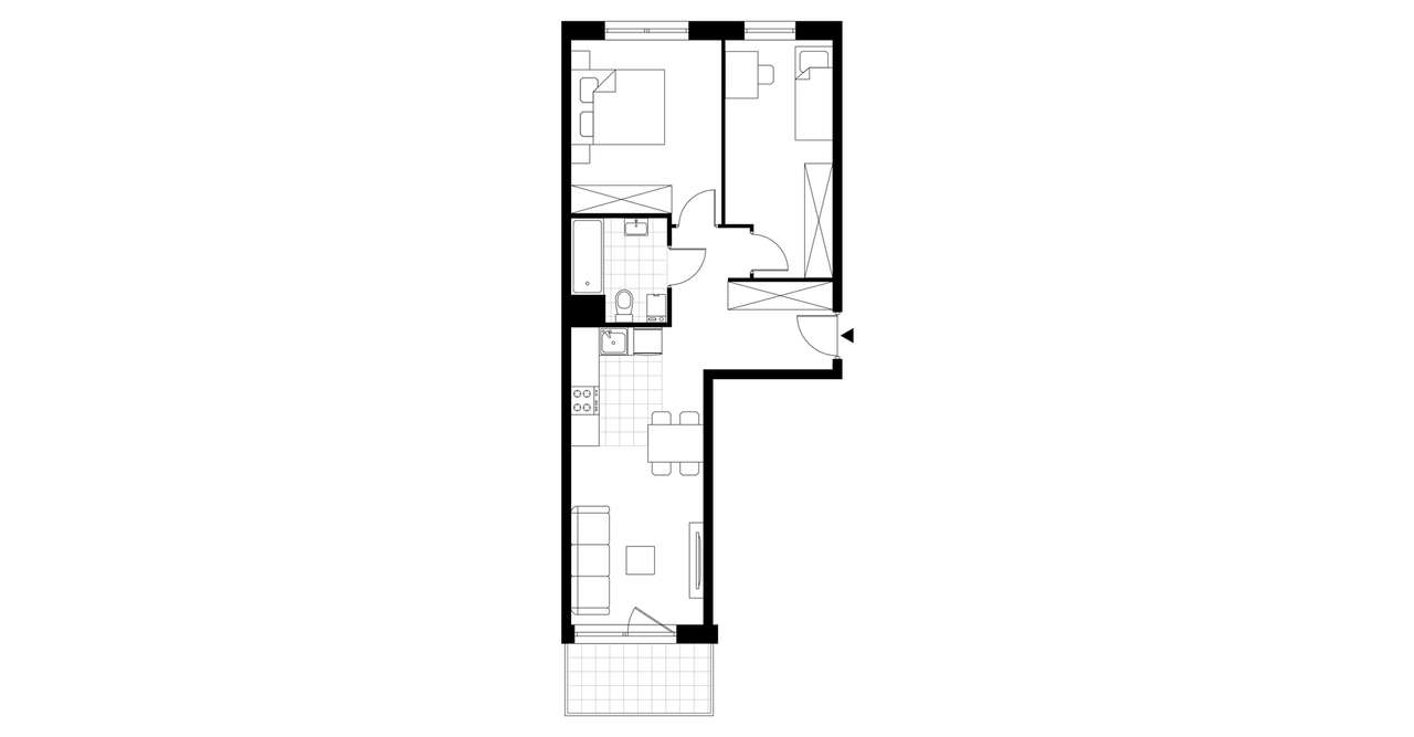 3-pokojowe mieszkanie 55m2 + balkon - Pełny obrazek: 3/8