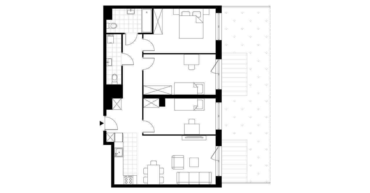 4-pokojowe mieszkanie 78m2 + ogródek - Pełny obrazek: 3/8