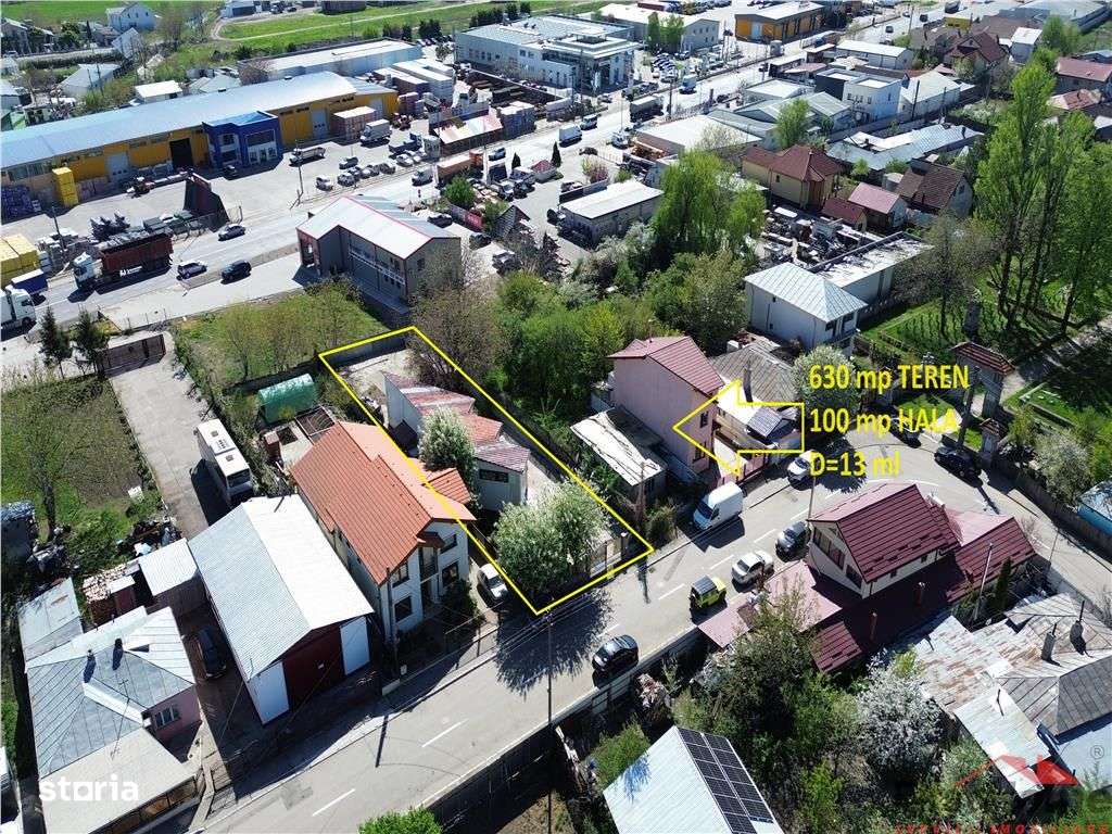 Hala 100 mp, teren 630 mp, D= 13 ml, zona E 85-oras - Imagine principală: 3/20