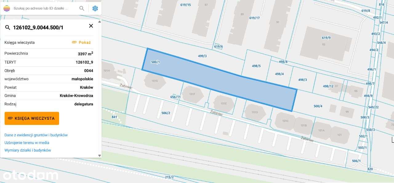 Działka Żabiniec-usługowa oraz w części rekreacyjno - sportowa. 50 ar-5