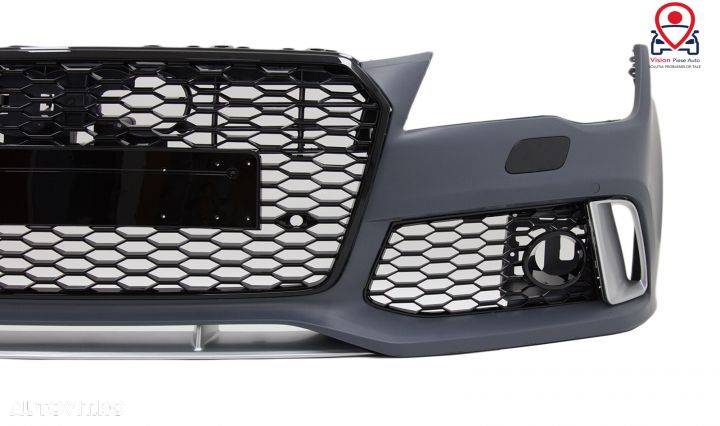 Bara Fata & Difuzor Bara Spate cu Ornamente Evacuare compatibil cu AUDI A7 4G (2010-2014) RS7 Desig - 3