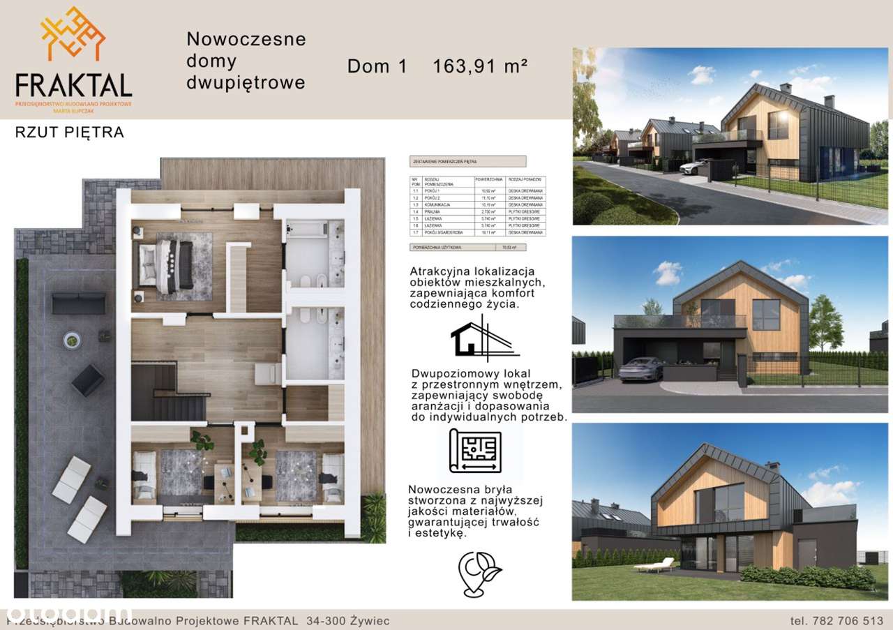 Nowoczesne domy dwupiętrowe z garażem oraz własnym ogrodem - Pełny obrazek: 5/17