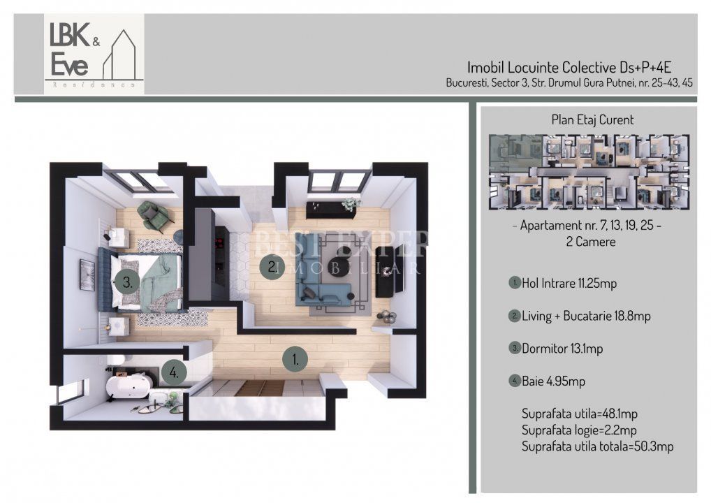 Apartament 2 Camere Theodor Pallady