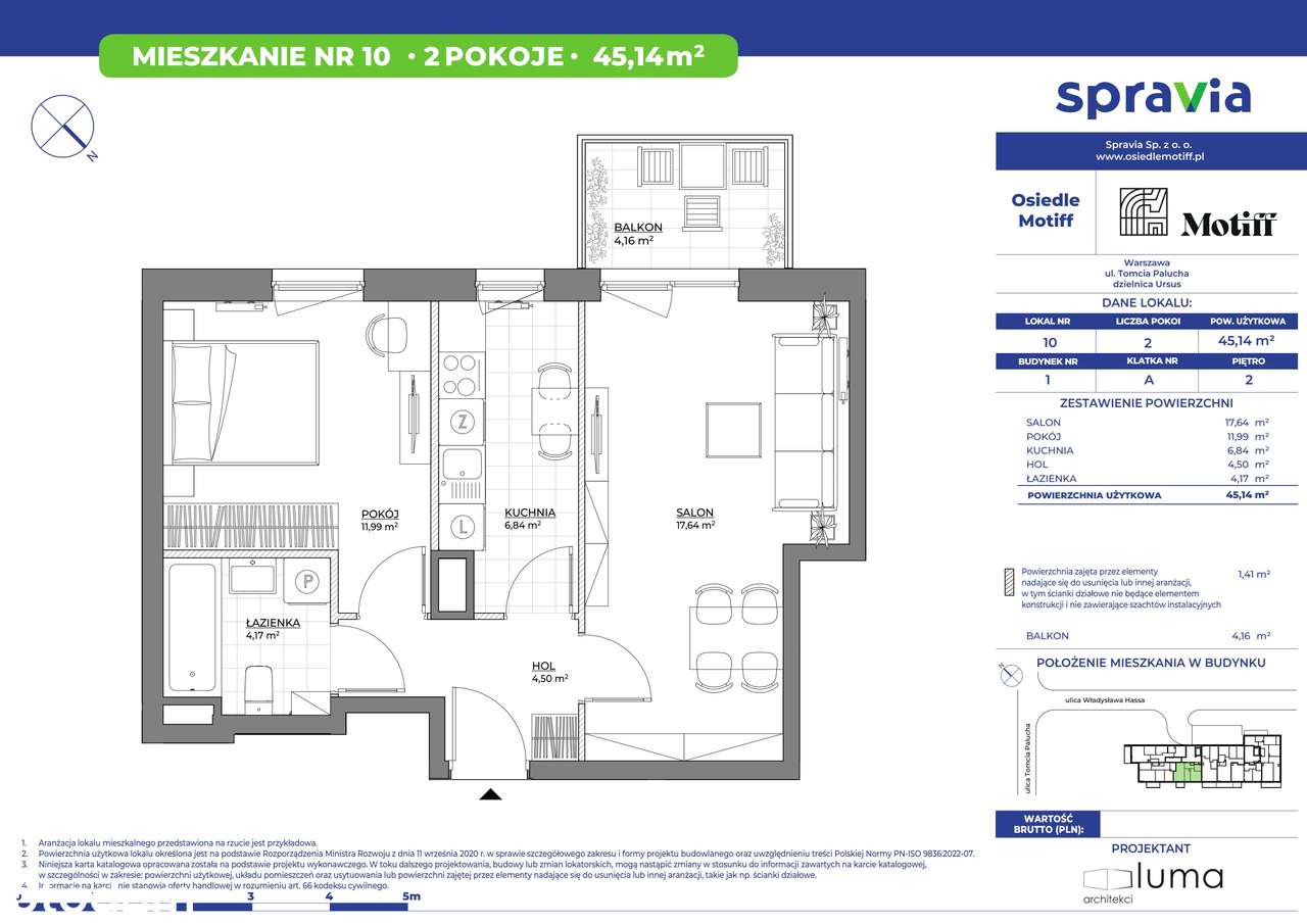 2-pokojowe mieszkanie 45m2 + balkon Bez Prowizji - Pełny obrazek: 2/3