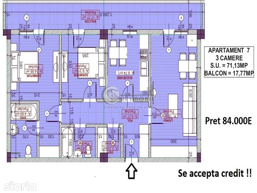 Apartament 3 camere, 2bai 115560 euro -  Pacurari