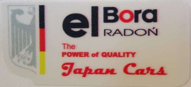RADOŃ el Bora The POWER of QUALITY Japan Cars logo