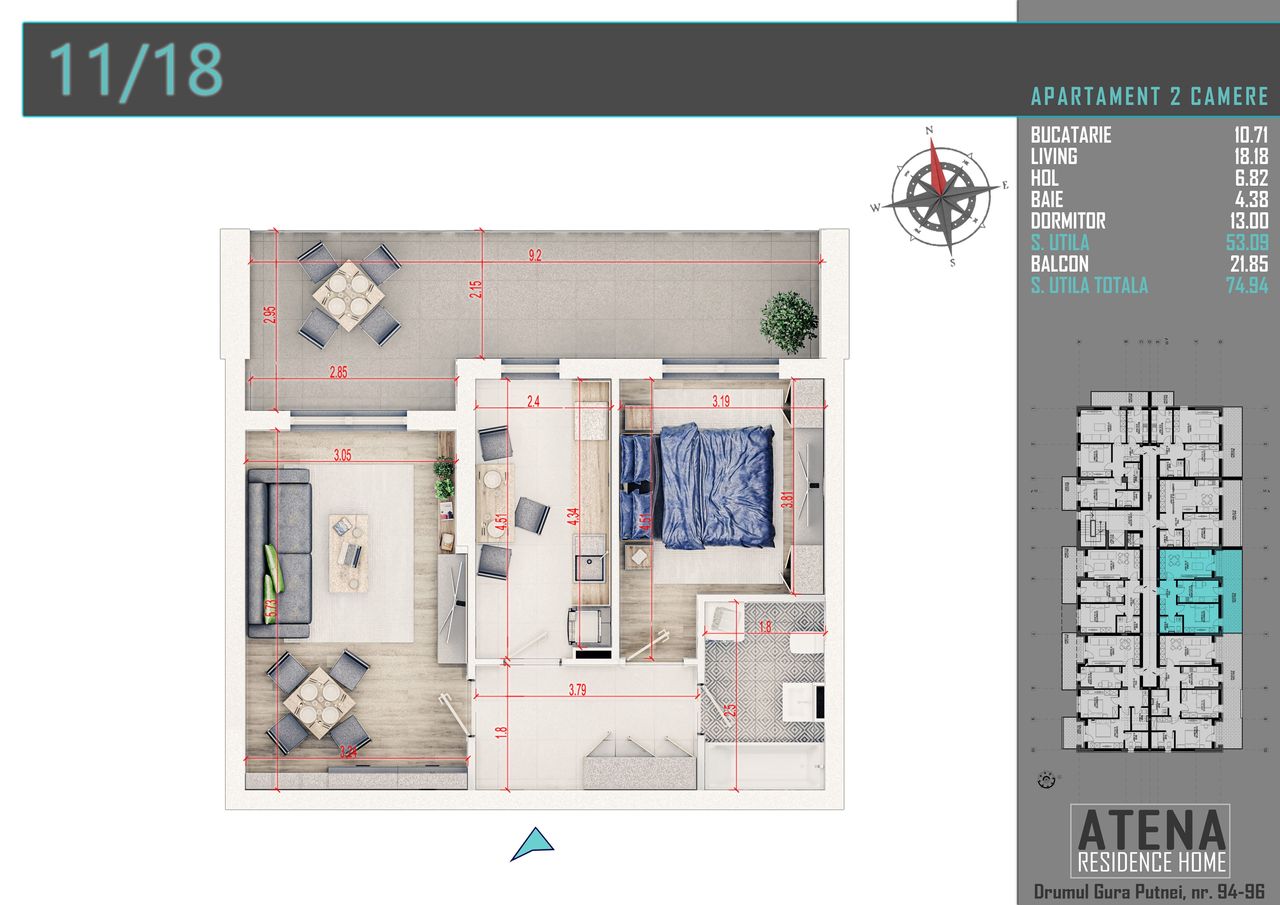 Apartament 2 camere Titan-Theodor Pallady