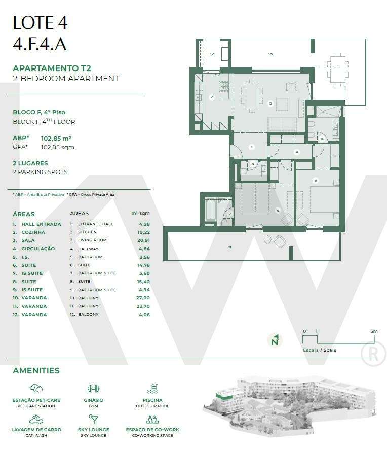 Nova Construção: T2 com 2 Estacionamentos no Lisbon Heights - Alto do-15