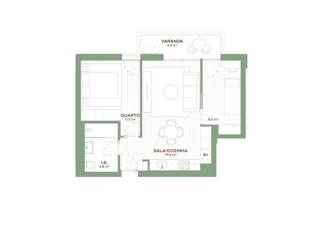 Apartamento T2 na Quinta da picua-16