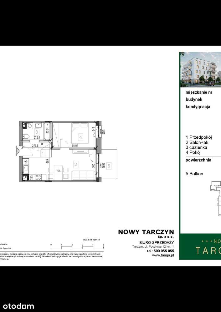 Mieszkanie 2 pokojowe na Osiedlu Nowy Tarczyn - Pełny obrazek: 5/5