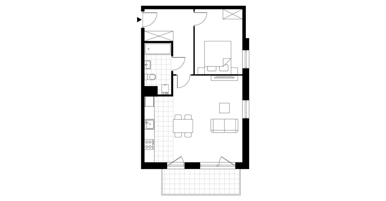 2-pokojowe mieszkanie 51m2 + balkon Bezpośrednio - Pełny obrazek: 3/6