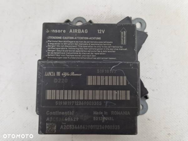 Sensor moduł air bag poduszek powietrznych Fiat Punto po 2012 51918197 - 1