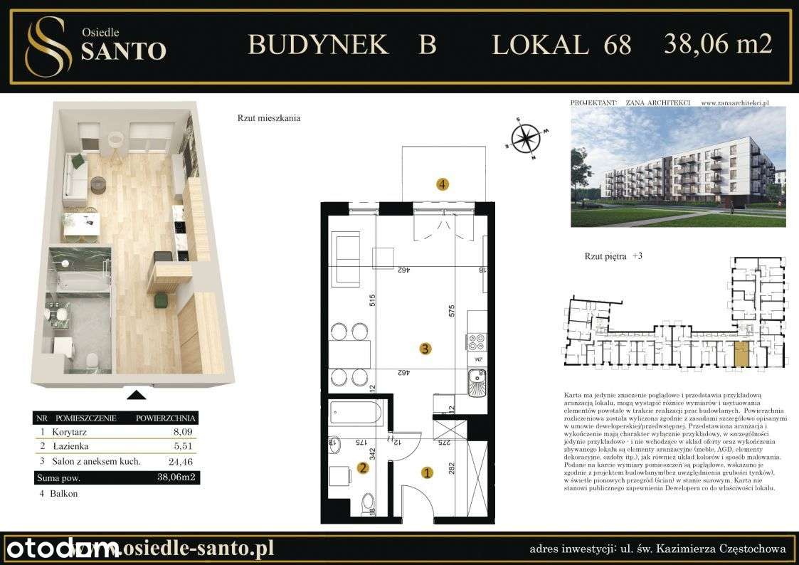 Osiedle Santo II Etap 38,06 m2 - Pełny obrazek: 2/11