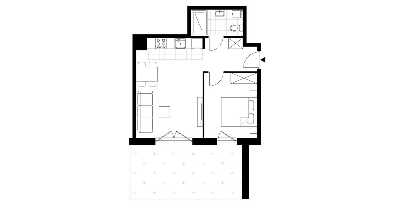 2-pokojowe mieszkanie 39m2 + ogródek - Pełny obrazek: 3/8