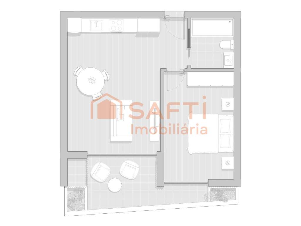 T1 1.º andar 1 quarto, 1 lugar de garagem - Grande imagem: 5/6