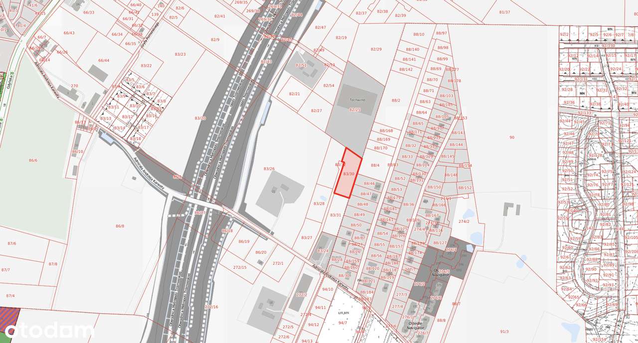 Działka z wydaną WZ dla budowy hali | Sąsiedztwo węzła Miszewo-13