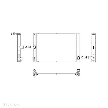 Radiator racire Toyota Auris (E18) 2012- 1,4 D-4d 66kw Cv Manuala/Automata ; Diesel, Cu/fara AC, diametru intrare/iesire 34/34mm, 550x370x27, Cu lipire fagure prin brazare KOYO - 1