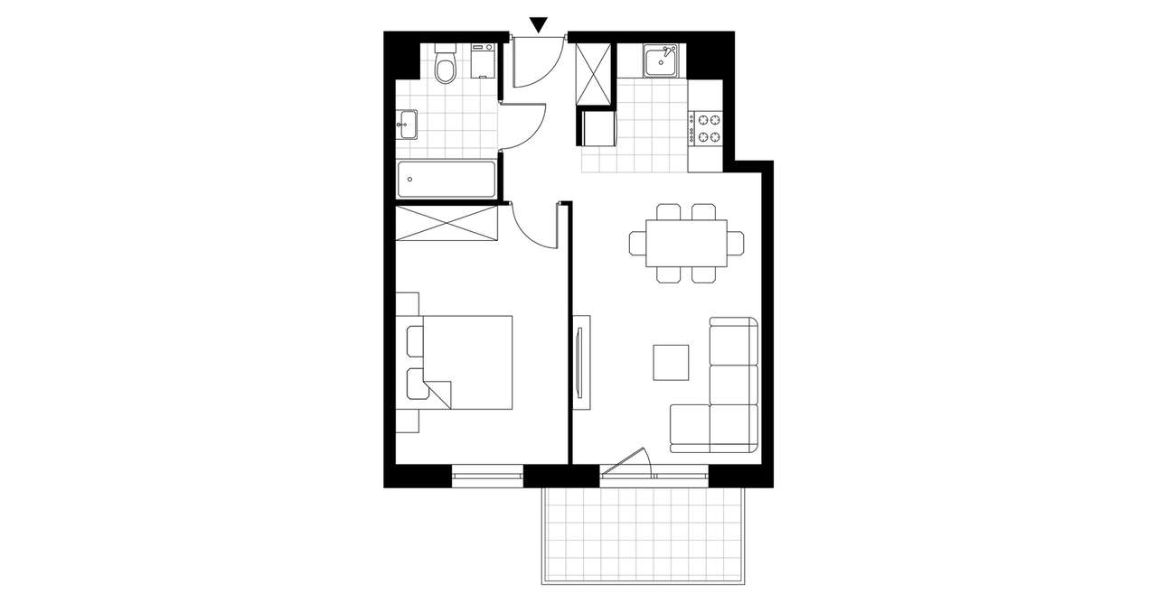 2-pokojowe mieszkanie 42m2 + balkon Bez Prowizji - Pełny obrazek: 4/8