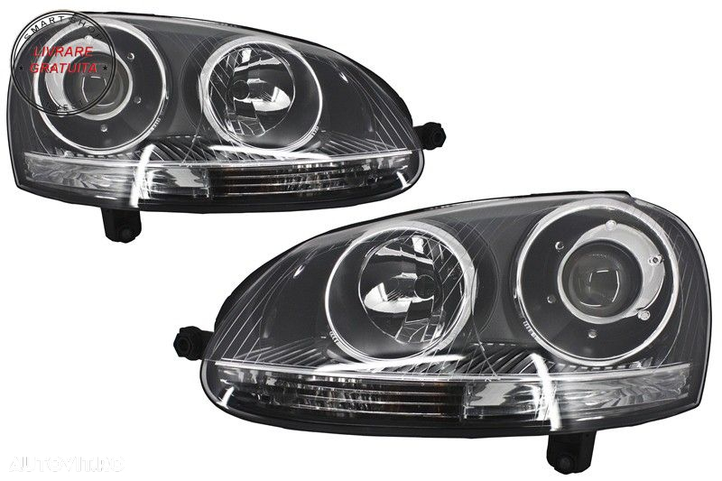 Bara Fata cu Faruri VW Golf 5 V Mk5 (2003-2007) Jetta (2005-2010) GTI Design- livrare gratuita - 11