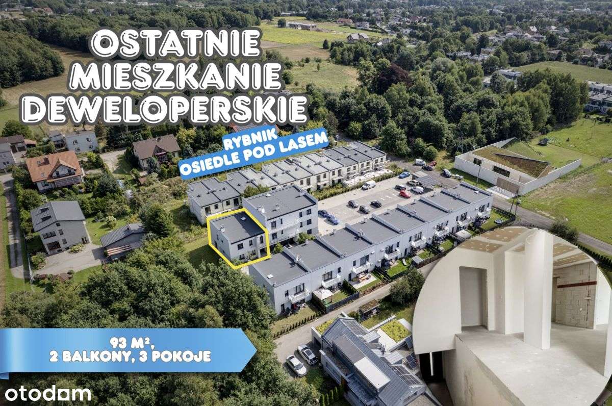 93 m², 2 balkony, 3 pokoje, ostatnie deweloperskie