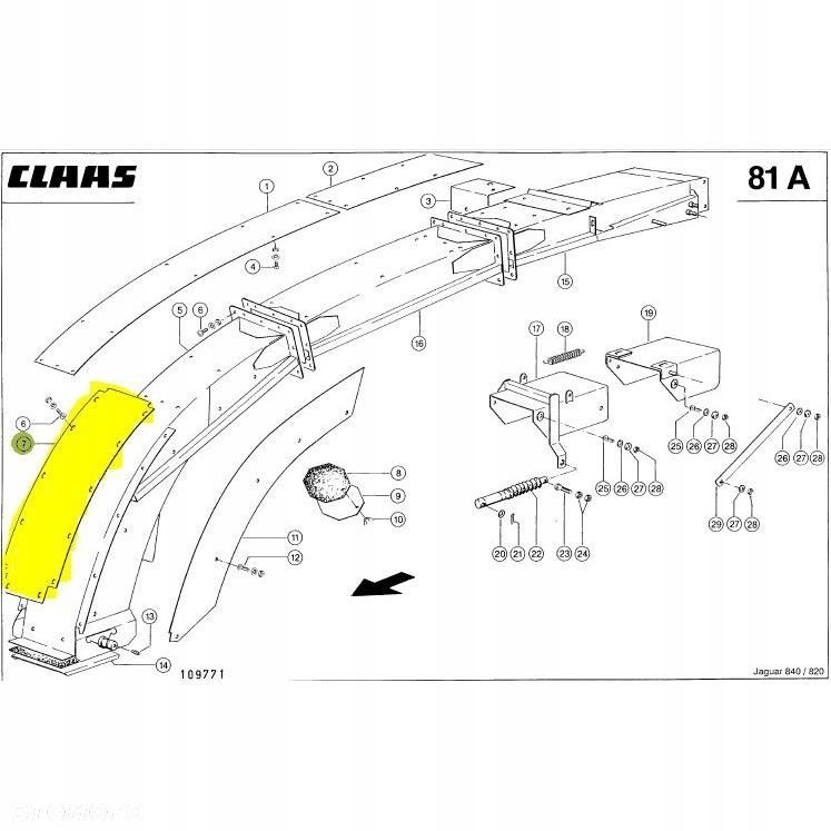 OSŁONA WYSYPU BLACHA CLAAS JAGUAR 800 0786770 - 1