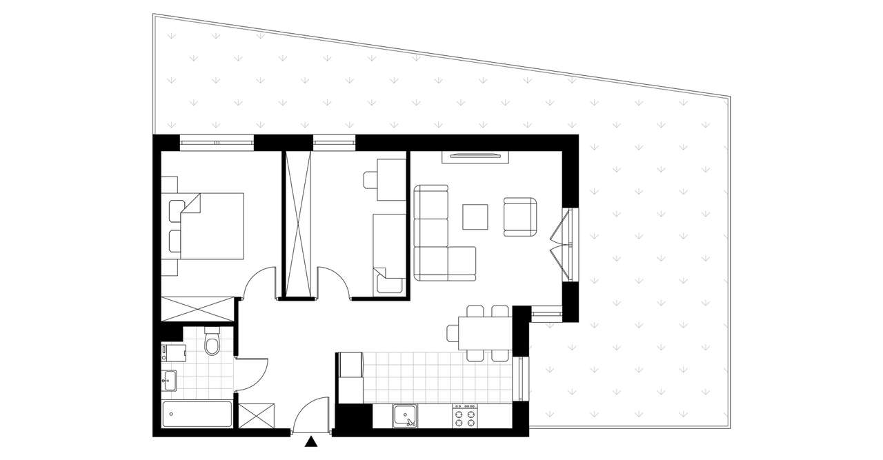 3-pokojowe mieszkanie 58m2 + ogródek Bezpośrednio - Pełny obrazek: 3/7