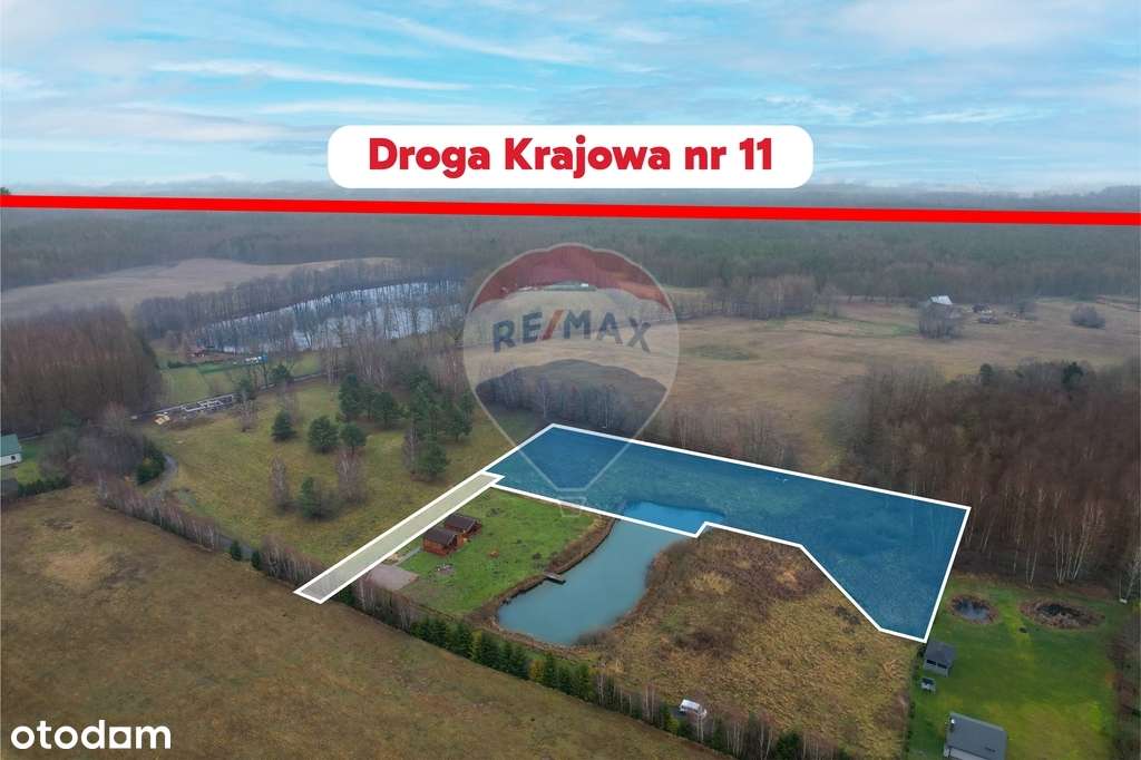 Działka ze stawem, przy jeziorze Wielatowo MPZP-2