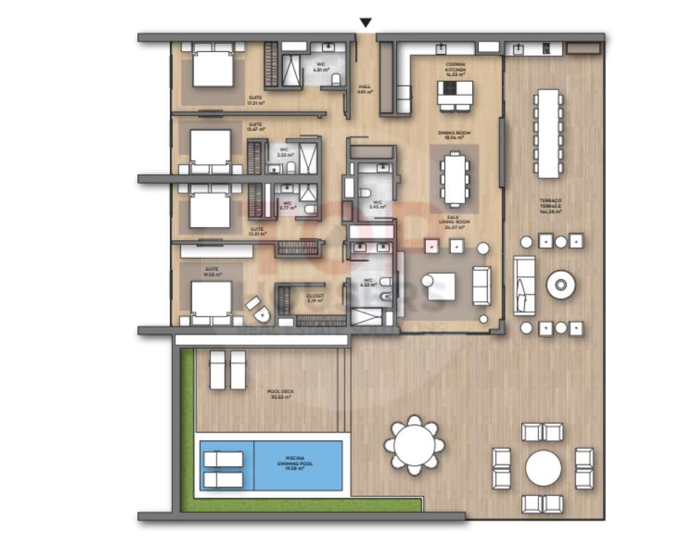 Penthouse de luxo com piscina privativa-7