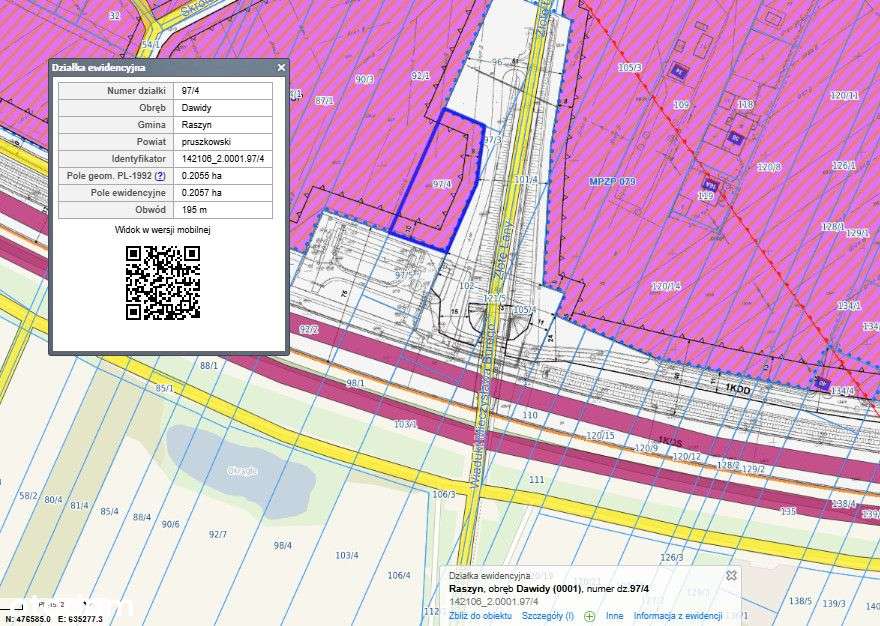 Działka o przeznaczeniu zabudowy UP-1