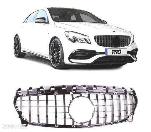 GRELHA FRONTAL PARA MERCEDES CLA C117 16-19 PRETO BRILHANTE - 1