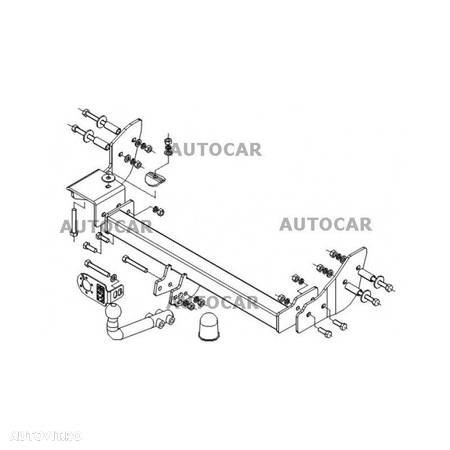 Carlig de remorcare pentru KIA SPORTAGE - 5usi., 4WD, - sistem semidemontabil -cu suruburi - tip 3xxx - din 1994 pana 2004 - 9