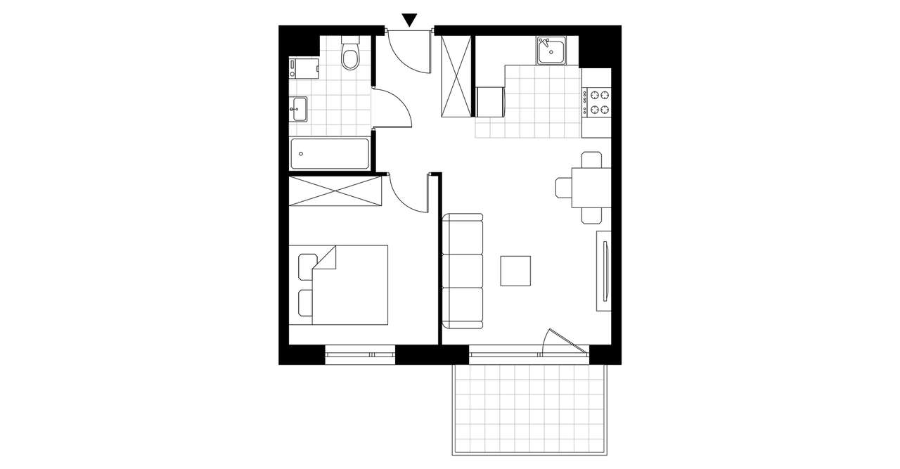 2-pokojowe mieszkanie 38m2 + balkon Bezpośrednio - Pełny obrazek: 3/8
