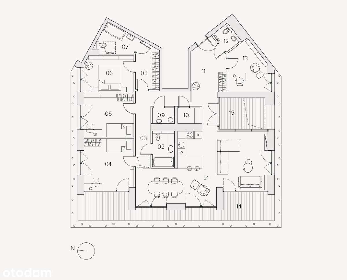 Penthouse 151 m2 | Krzyki, Borek | Kameralna skala | Prywatny park - Pełny obrazek: 5/6