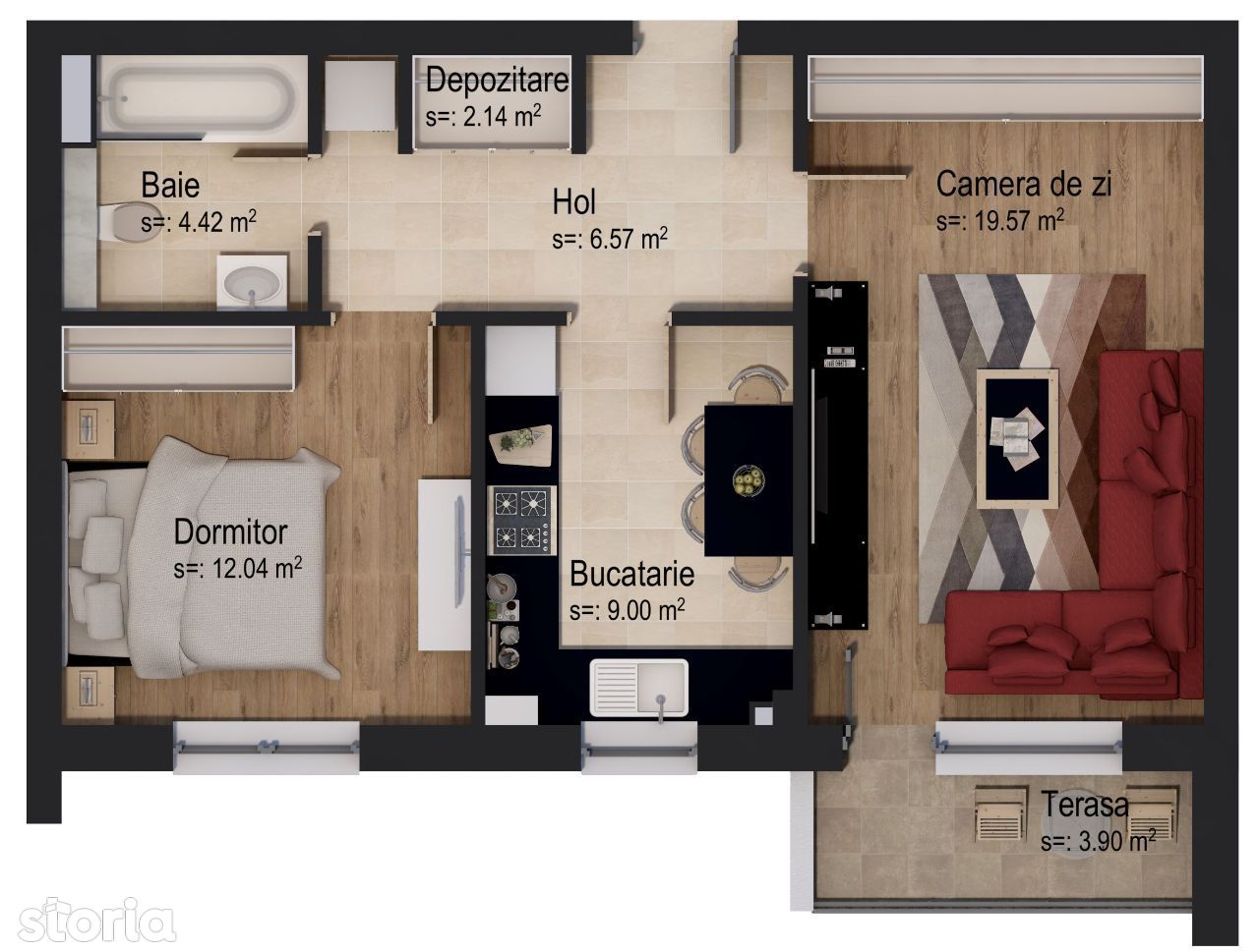 Apartament cu 2 camere la etajul 6/8 - Finalizare Martie 2023