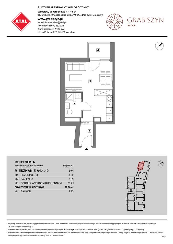 1-pokojowe mieszkanie 28m2 + balkon Bez Prowizji - Pełny obrazek: 2/9
