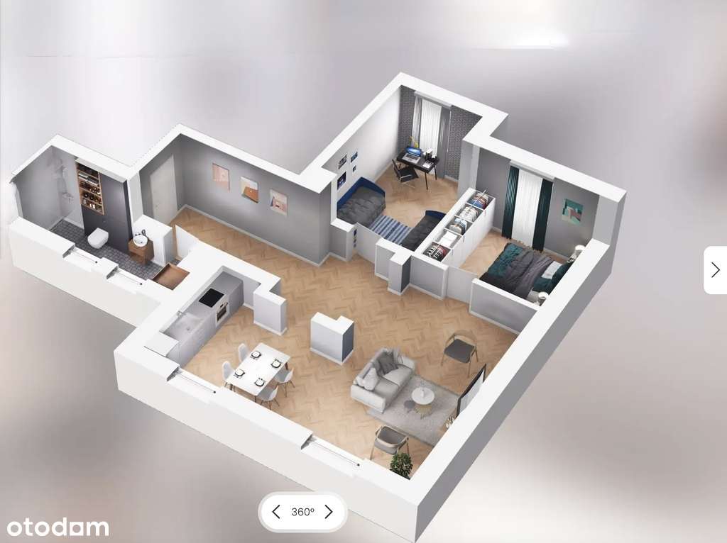 Słoneczny apartament, 70 m2, 1 piętro, 3 pokoje.-2