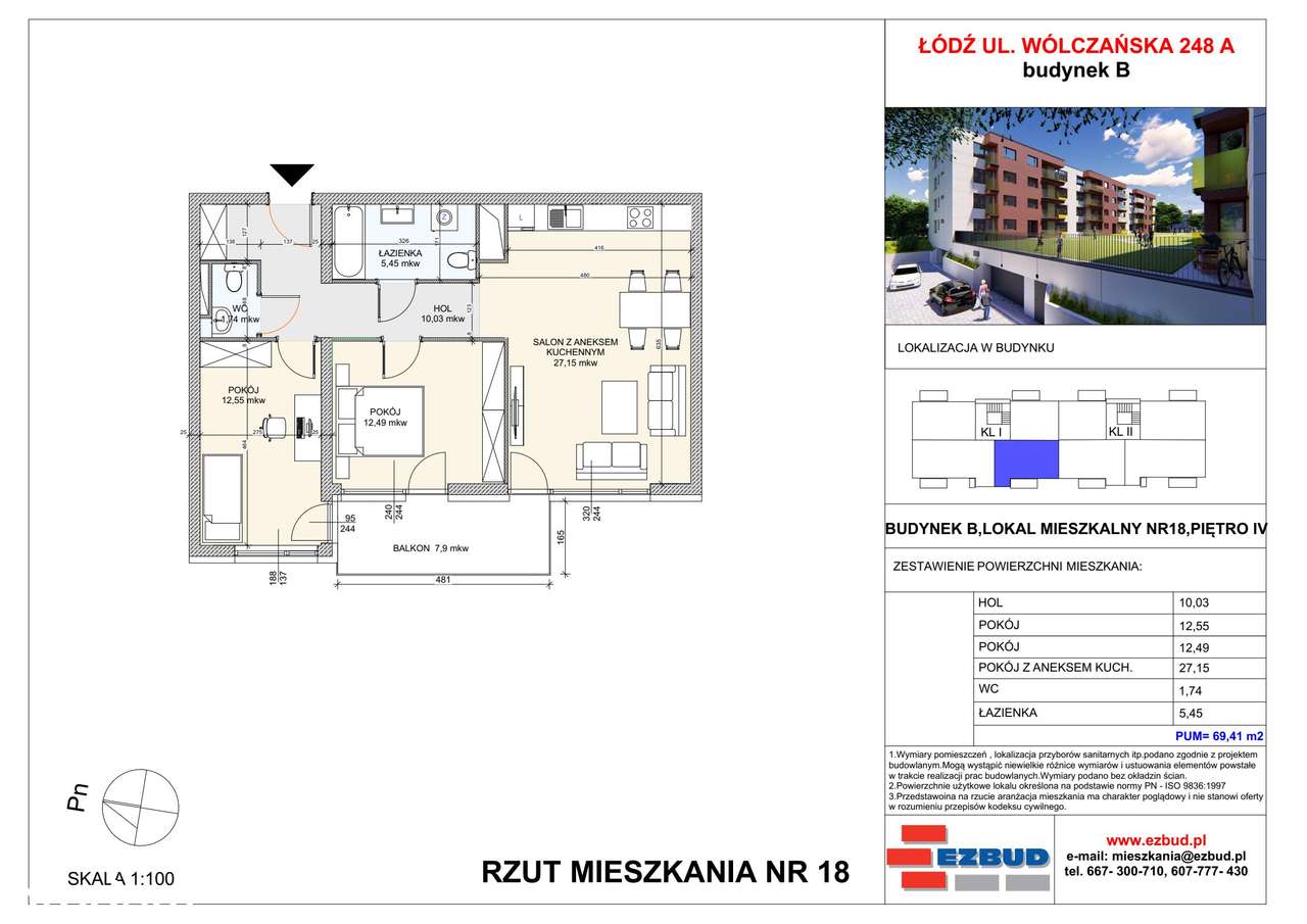 Wólczańska 248A | mieszkanie 3-pok. | B_18 - Pełny obrazek: 2/7