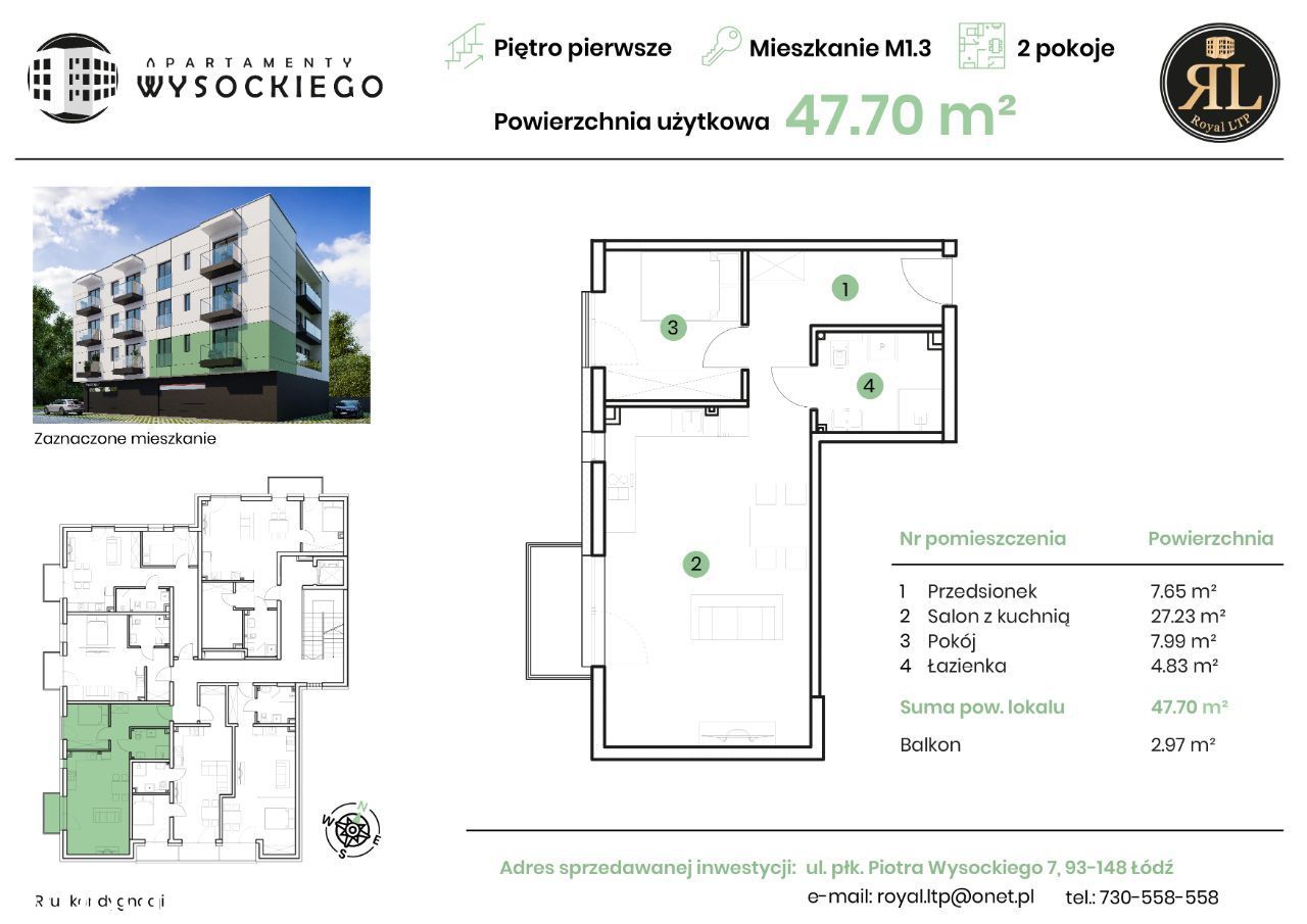 Apartamenty WYSOCKIEGO / apartament M 1.3