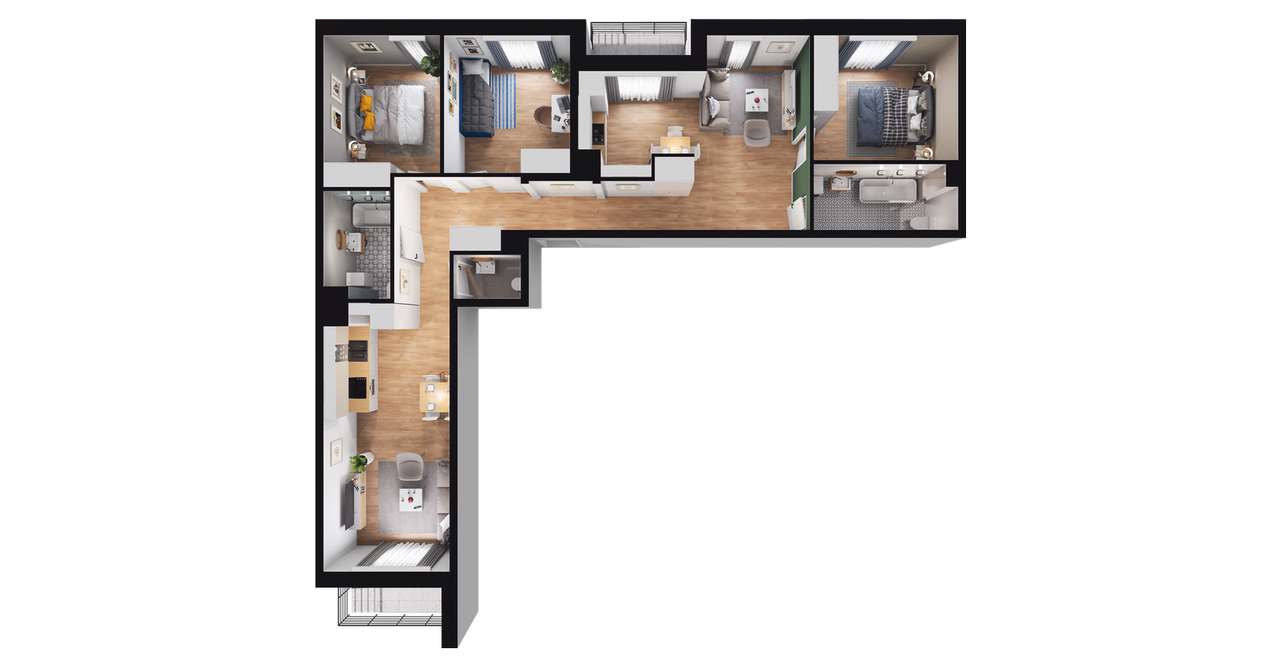 5-pokojowe mieszkanie 98m2 + balkon Bez Prowizji - Pełny obrazek: 2/6