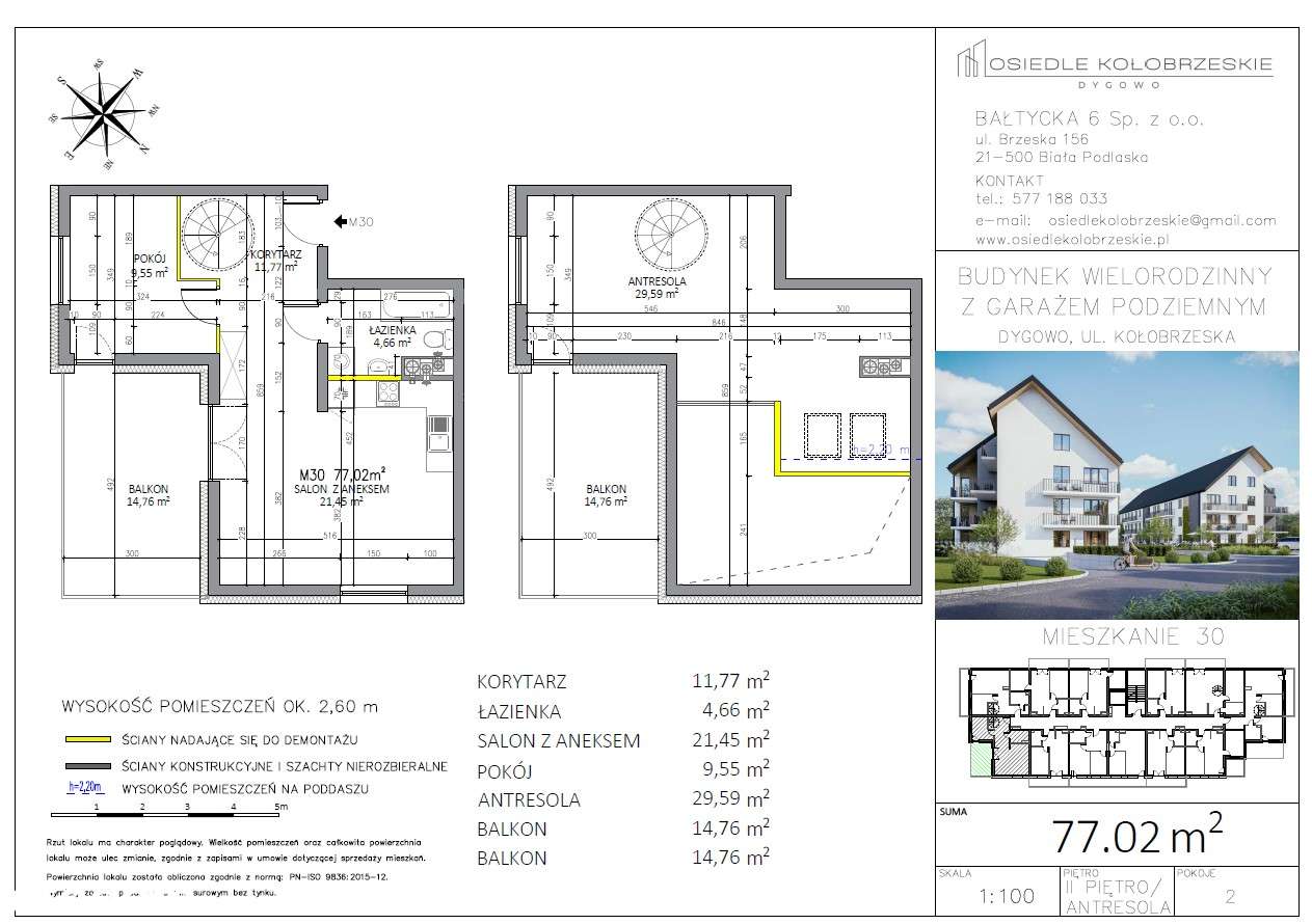 Mieszkania z antresolą 77 m² – Osiedle Kołobrzeskie, Dygowo-5