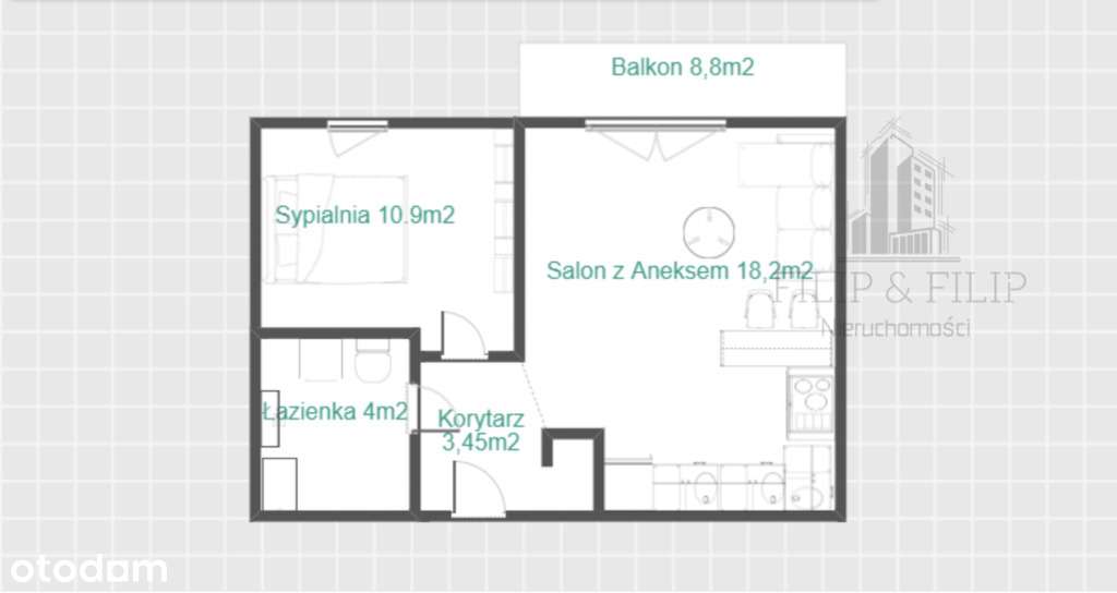 Nowoczesne-Wyposażone 2 Pokojowe- Bez PCC-RUBINOVA-15