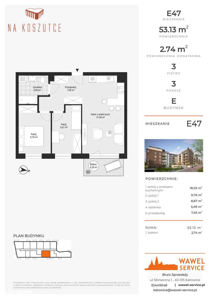 2-pokojowe mieszkanie 53m2 + balkon Bez Prowizji - Pełny obrazek: 2/8